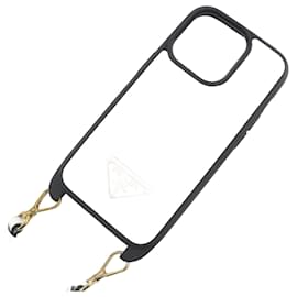 Prada-PRADA Saffiano Leather iPhone Case Ivory Black-Black