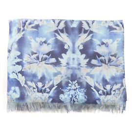 Sciarpa reversibile in lana e seta Berluti blu Blu