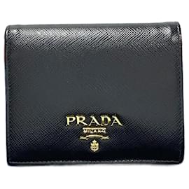 Prada-Prada Saffiano Leather Bifold Wallet Black-Black