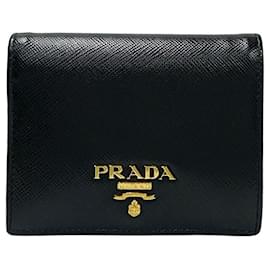 Prada-Prada Saffiano Leather Bifold Wallet Black-Black