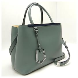 Fendi-Fendi Leather Petit 2Jours Handbag 8BH253-Green
