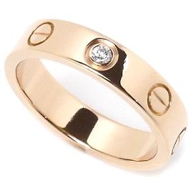 Cartier Pink Gold Diamond Love Ring B4050747 Golden