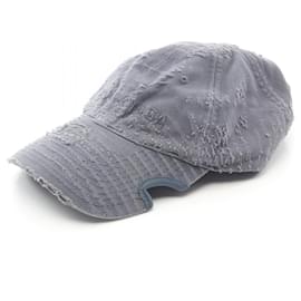 Balenciaga-Balenciaga Cotton Laser Destroyed Cap-Navy blue
