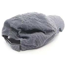 Balenciaga-Balenciaga Cotton Laser Destroyed Cap-Navy blue