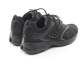 Fendi-Fendi Faster Suede Fabric Sneakers 7E1555-Black