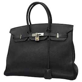 Hermès-Hermes Birkin 35 Handbag in Blue Indigo-Blue
