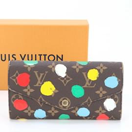 Louis Vuitton-Louis Vuitton x Yayoi Kusama RFID Monogram Portefeuille Sarah Leather Long Wallet-Brown,Monogram