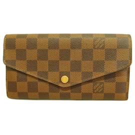 Louis Vuitton-Louis Vuitton Long Wallet in Ebene and Rose Ballerine-Pink,Damier ebene