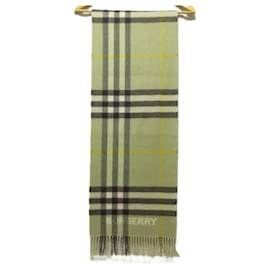 Burberry-Burberry Logo x Nova Check Pattern Cashmere Scarf-Brown,Beige