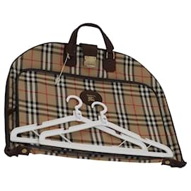 Autre Marque-Burberrys Nova Check Garment Cover Canvas Beige Brown Auth 107547-Brown,Beige
