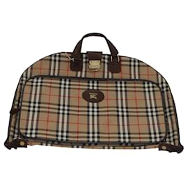 Autre Marque-Burberrys Nova Check Garment Cover Canvas Beige Brown Auth 107547-Brown,Beige