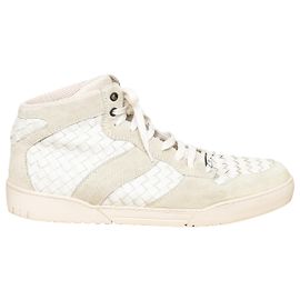 Intrecciato-Leder-Sneaker von Bottega Veneta Grau