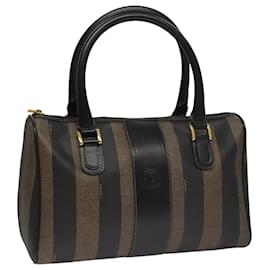 Fendi-Sac à main en toile Pecan FENDI marron noir Auth yk16619-Marron,Noir