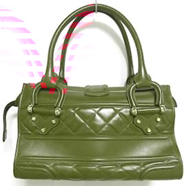 Burberry-Burberry Quilted Leather Tote Bag-Red