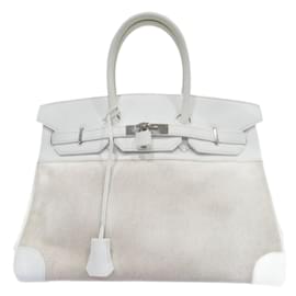 Hermès-Hermes Birkin 35 Handbag-White,Other