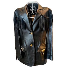 ROCCOBAROCCO Veste cuir Roccobaroco Noir Doré