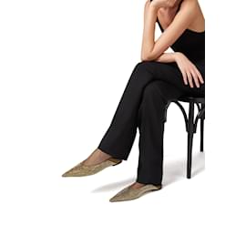 Saint Laurent-SAINT LAURENT Nour Ballerinas collapsible-heel crystal-embellished satin flats size 11 / European 41-Other
