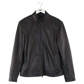 Ermenegildo Zegna Giacca in pelle nera Nero