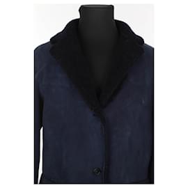 Autre Marque-Leather coat-Blue