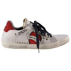 Zadig & Voltaire Leder-Sneaker Weiß