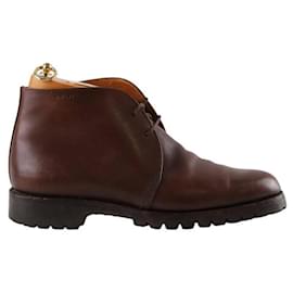 JM Weston-Lace-up leather shoes-Brown