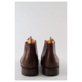 JM Weston-Lace-up leather shoes-Brown