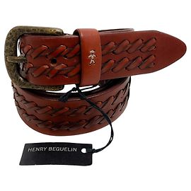 Henry Béguelin Henry Beguelin Brandy Cross Washed Cuoio Belt Brown