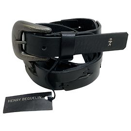 Henry Béguelin Henry Beguelin Nero Tetris Washed Cuoio Belt Black
