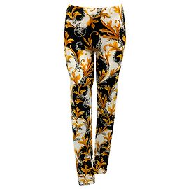 Versace Gold / Weiß / Schwarz 2020 Druck Leggings Golden
