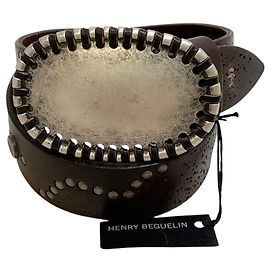 Henry Béguelin Henry Beguelin Ebano Satellite Washed Cuoio Belt Brown