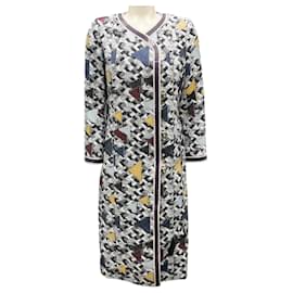 Chanel-Chanel Black / White / Navy / Yellow 2016 Fantasy Tweed Coat-Multiple colors