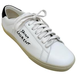 Saint Laurent-Saint Laurent White Leather Court Classic Sneakers-White