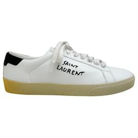 Saint Laurent-Saint Laurent White Leather Court Classic Sneakers-White
