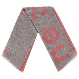 Sciarpa con logo Acne Studios in lana rosa e grigia Grigio