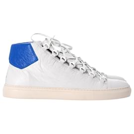 Balenciaga-Balenciaga Arena High Sneakers in White Leather-White,Cream