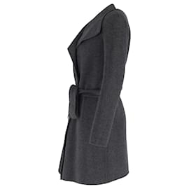 Joseph-Joseph Belted Coat in Grey Wool-Grey
