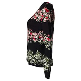 Dolce & Gabbana-Black top with floral print-Black