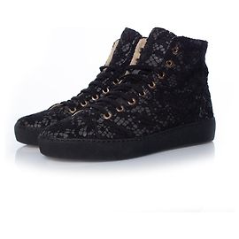 Chanel High-Top Schnürsneaker Schwarz