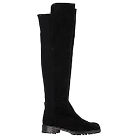 Stuart Weitzman- Stuart Weitzman 5050 Over-The-Knee Boots in Black Suede-Black