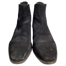Saint Laurent-Saint Laurent Wyatt Chelsea Boots in Black Suede-Black