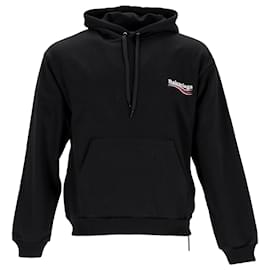 Balenciaga-Hoodie de algodão preto com estampa de campanha política Balenciaga-Preto