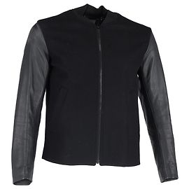 Giacca con zip Sandro Paris in lana e pelle nera Nero