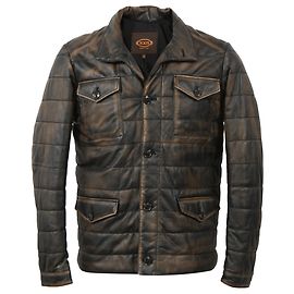 Tod's Puffer Jacket in Brown Leather Brown Red