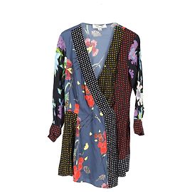 Diane von Furstenberg Patchwork Mini Dress in Multicolor Silk Multiple colors