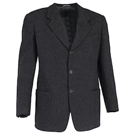 Giorgio Armani- Giorgio Armani Single-Breasted Blazer with Pockets in Grey Wool-Grey