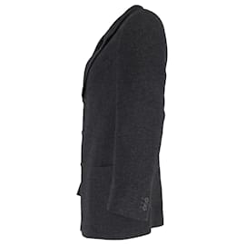 Giorgio Armani- Giorgio Armani Single-Breasted Blazer with Pockets in Grey Wool-Grey