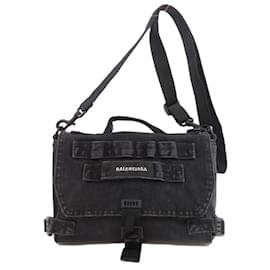Balenciaga-Balenciaga 656106 Army Shoulder Bag-Black