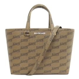 Balenciaga-Balenciaga 702699 BB Monogram Handbag-Brown