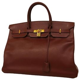 Hermès Sac à main Hermes Birkin 40 en Marron Foncé Autre