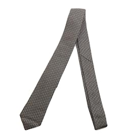 Christian Dior-Christian Dior Gray Silk Cravat-Brown